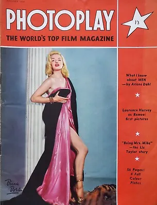 Photoplay Jan 1954  Diana Dors Marilyn Monroe Rock Hudson Grable Liz Taylor • $15.41