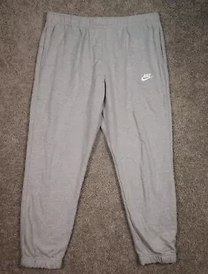 Nike Sweatpants Mens 2XL Gray Breathable Fleece Jogger Embroidered Swoosh EUC • $28