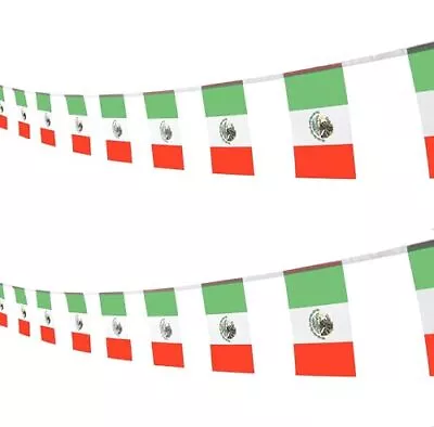 Mexico Mexicans String Banner Flag16 Ft 20 Mini Flags String 5.5 X 8.2 Inch S... • $10.99