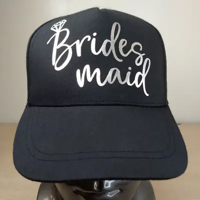 Brides Maid Adjustable Snapback Baseball Hat/cap Black Wedding/bride/marriage • $11.39