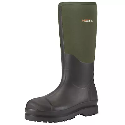 HISEA Men Work Rain Boot Waterproof Comfort Garden Farm Hunting Platform Wellies • $63.99