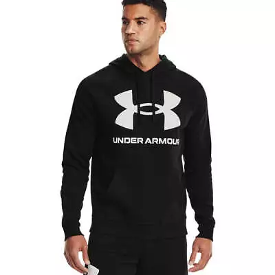 Under Armour Men's Rival Fleece Big Logo Hoodie - Black/Onyx White • $66.90