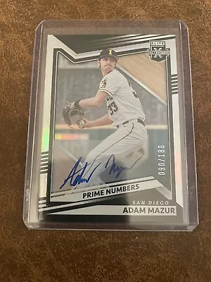 ADAM MAZUR 2022 Elite Extra Edition Baseball Prime Numbers Signatures Auto #/180 • $6.99