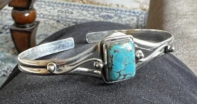 Blue Copper Turquoise Gemstone 925 Sterling Silver Handmade Bracelet Cuff WTS01 • $13.57