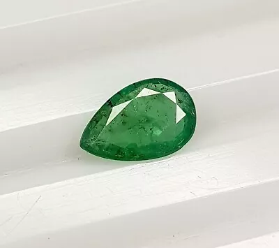 1.35Ct GRS Certified Natural Zambian Emerald Pear Cut Greenish Gemstone For Ring • $85.04