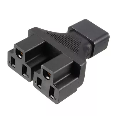 IEC320 C14 To 2 Female US NEMA 5-15R Socket AC Power Adapter Converter Black • $14.75