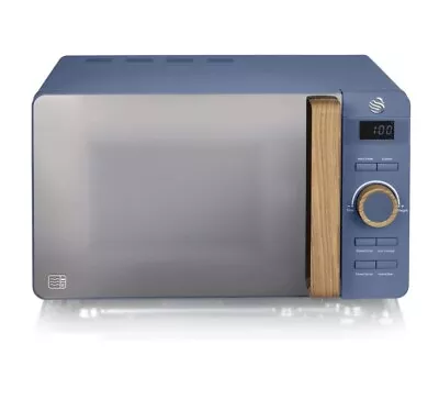 Swan Nordic Digital Microwave With LED Bulb 20L 800W Blue • £8