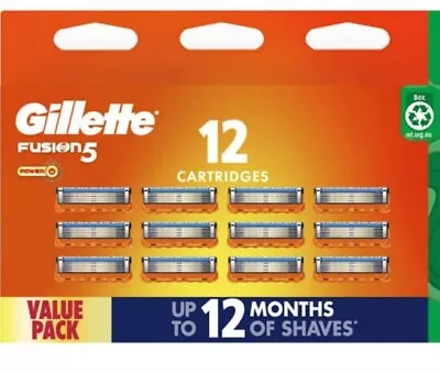 12 Pack Genuine Gillette Fusion 5 Power Razor Blades - Close Comfortable Shave • $40