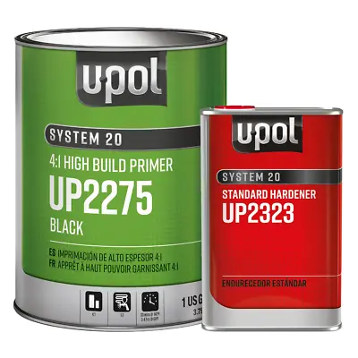 U-POL 2275 Black High Build Primer Kit W/ Hardener - NOT For Sale In CA (Gallon) • $100.08