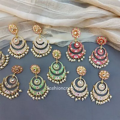Indian Bollywood Style 10 Assorted Meenakari Earrings - Earrings Combo Set Of 10 • $58.95