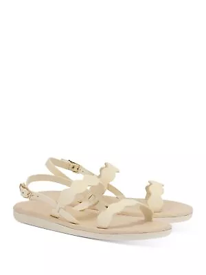 ANCIENT GREEK SANDALS Womens Off White Beige Afros Round Toe Leather Sandals 36 • $31.99