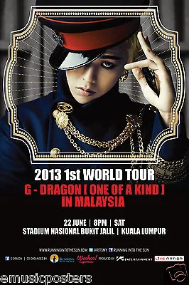 G-dragon  One Of A Kind In Malaysia 2013 World Tour  Kuala Lumpur Concert Poster • $15.96