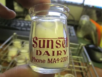 Sunset Dairy Phone MA/ Your Home-Town Dairy Maroon Round 1/2 Oz. Dairy Creamer • $17.50