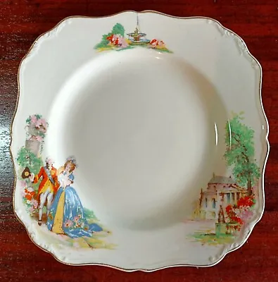 $25 • Buy Sunshine J&G Meakin Plate With 1700s Clothed Man And Woman And Garden Scene