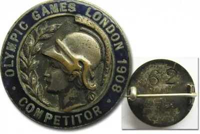 1908 Olympic Games London COMPETITOR Participation Badge ORIGINAL!!! VERY RARE! • $1250