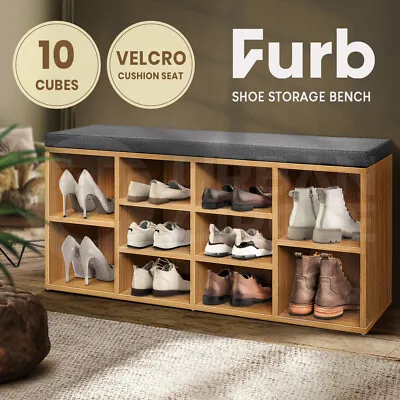 $83.95 • Buy Furb Shoes Cabinet Bench Shoe Storage Organiser Rack Wooden Shelf Cupboard Box