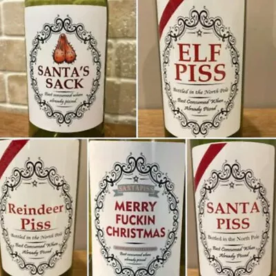 £2.87 • Buy 5pc Christmas Funny Novelty Bottle Labels Funny Joke Wine Bottle Label Gift