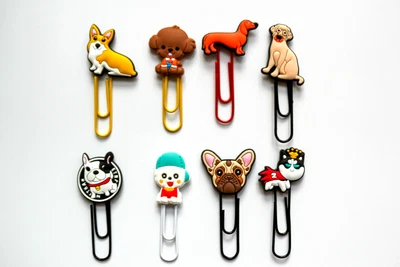 £3.99 • Buy 8Pcs Cartoon Paperclip Bookmark Adorable Puppies Doggies Corgi Labrador Pug