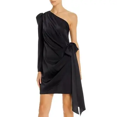 Aidan Mattox Womens Black Belted Short Cocktail And Party Dress 2 BHFO 5611 • $35.99