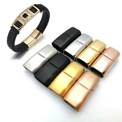 Stainless Steel Magnetic Clasp Hole For Leather Cord Buckle Bracelet Jewelry _`h • $7.10