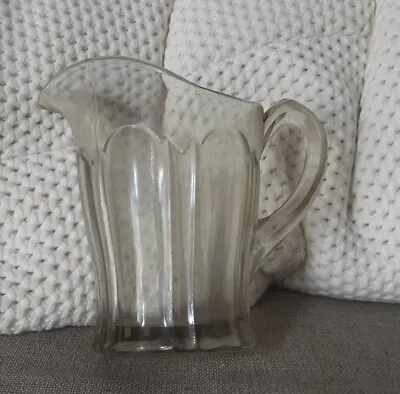 Vintage Clear Glass 5 Inch High Milk Pitcher • $14.99