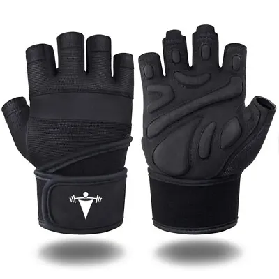 Women/Men Gym Gloves With Wrist Wrap Workout Weight Lifting Fitness Exercise US • $16.95