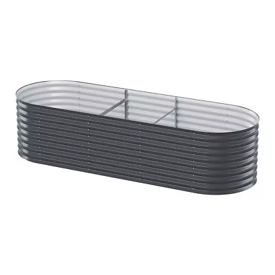 Greenfingers Garden Bed 240X80X56cm Oval Planter Box Raised Container Galvanised • $111.73
