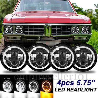 4PCS 5 3/4  5.75 Inch Round LED Headlights Halo DRL For Buick Riviera 1963-1974 • $85.88
