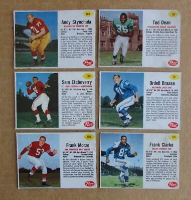 1962 Post Cereal Football Card Singles Complete Your Set Pick Choose • $1.49