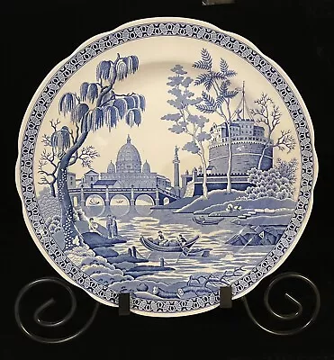 Vtg Spode Rome Blue Room Collection Plate 10.5” Rimmed Scalloped • $14.50