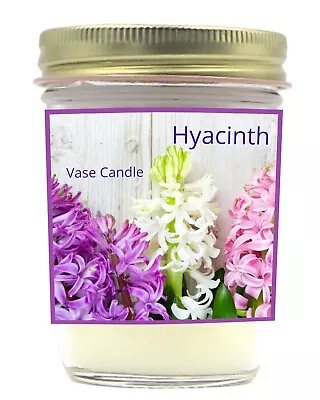 Hyacinth Jar Candle - Fresh Hyacinth Flowers | 50 Hour Burn Time • $10.95