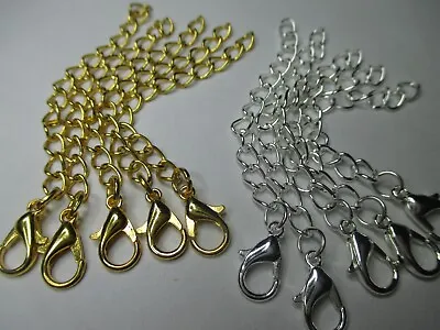 UK Jewellery 10 Silver Gold Curb Necklace Bracelet Extender Extension Chain • £4.50