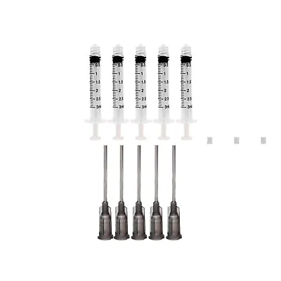 5 Pack -3ml Sterile Syringe With 16 Ga 1 1/2  Blunt Tip Needle + Clear Tip Cap • $6.17