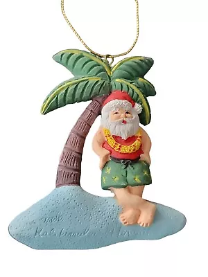 Vintage Hawaiian Santa Claus Beach Palm Tree Christmas Ornament • $6.79