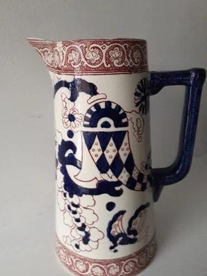 £2.99 • Buy  Victorian Blue And White Jug  S Fielding 'Indian' Pattern 20 Cm Height
