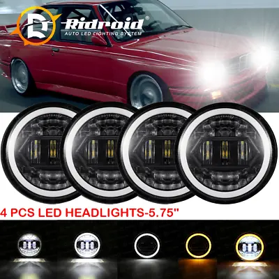 4PCS 5-3/4 5.75  LED Headlights Combo Turn Lights For BMW 325i 528i 535i E30 • $99.99