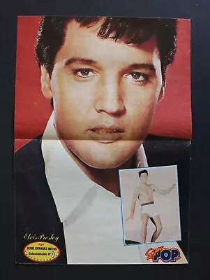 1970's ELVIS PRESLEY & ROD STEWART Double-Sided Poster 37.5 Cm. 14.75  Super Pop • $19.99