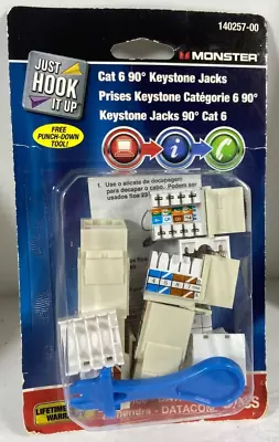 Monster Cat 6 Keystone Jacks Package Of 5 #140257-00 NEW • $20