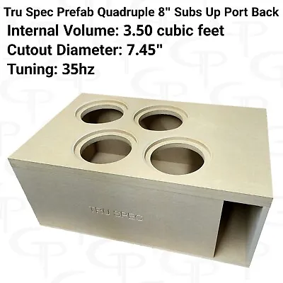 TRU SPEC Prefab Quad 8  Ported Subwoofer Enclosure Subs Up Port Back Box • $299.99