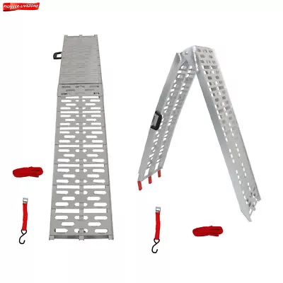 2x 750Lbs 7.5 Feet Aluminum Folding Loading Ramp Kit Motorcycle Arched ATV Truck • $123