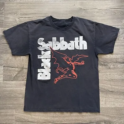 Vintage Black Sabbath Faded Black Band Tee Shirt Large Adult Unisex • $125