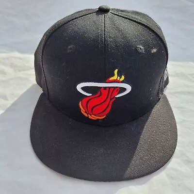 Miami Heat Baseball Cap New Era Mens 59Fifty 7 1/2 Fitted Hat NBA Hat • $33.24