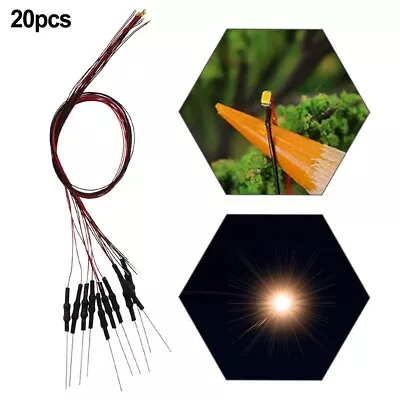 20pcs Prewired Warm White Light LED 0402 For Railway & Building Layout • $10.01