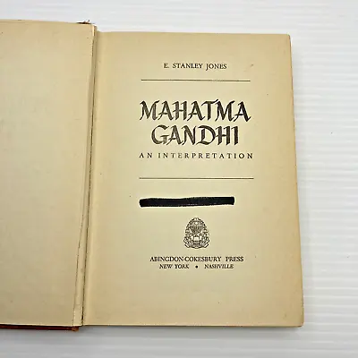 Mahatma Gandhi An Interpretation E Stanley Jones 1948 Christian Interpretation • $14.65