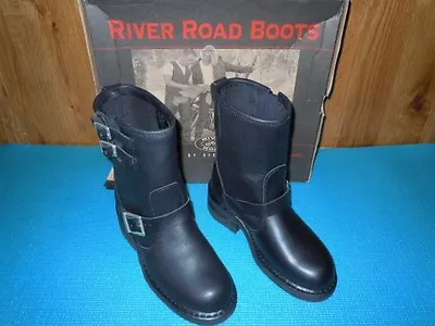 Motorcycle Boots Ladies River Road Twin Buckle Engineer Size 7.5 • $79.99