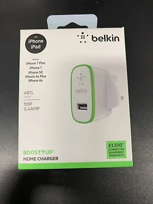 Belkin Ultra Fast 2.4amp USB Mains Charger IPhone IPad Air IPad Mini Retina Pro • £26.49