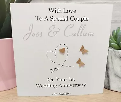 £4 • Buy Personalised Paper 1st Wedding Anniversary Card Special Couple Wife Husband