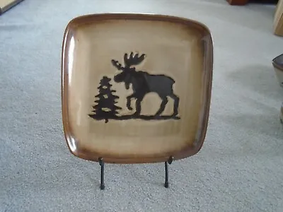 Woodland HOME Studio Collection Brown Large Moose Tree Plate & Metal Stand • $44.99