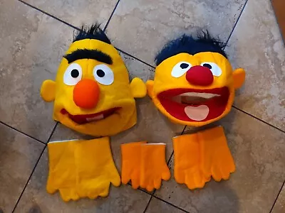 Vintage Handmade Sesame Street Burt And Ernie Felt Mask W/ Gloves Muppets Show • $320