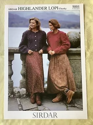 Sirdar Pattern 5001. Lopi Chunky Sweater & Cardigan 28-40 . NEW Old Stock • £4.80